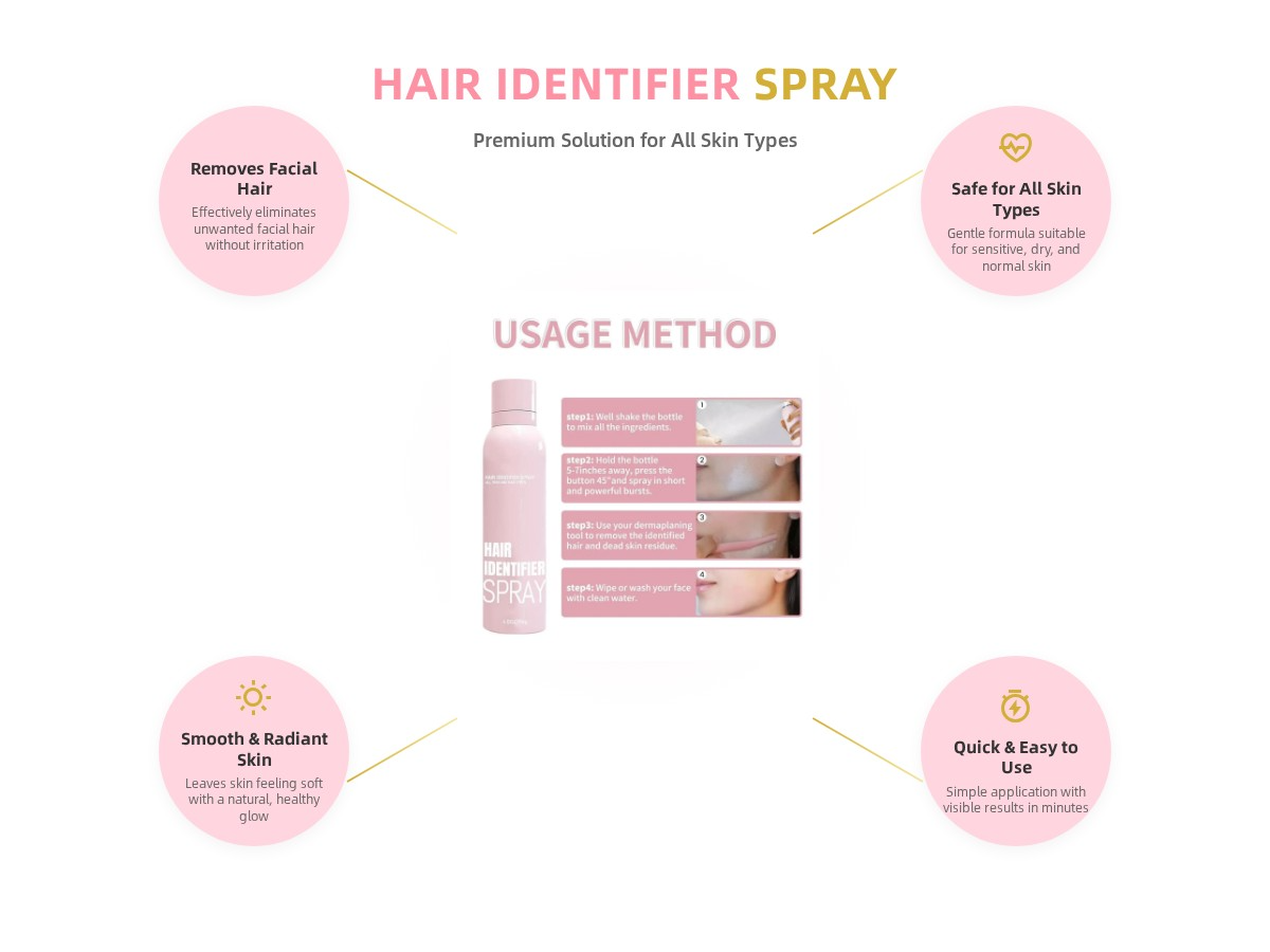 Hair Identifier Spray For Face Shaving With 4 Pcs Razor