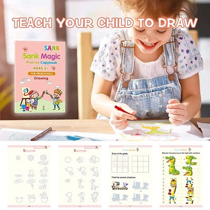 Sank Magic Practice Copybook (4 BOOKS,1 PEN,1 GRIP,10 REFILL)